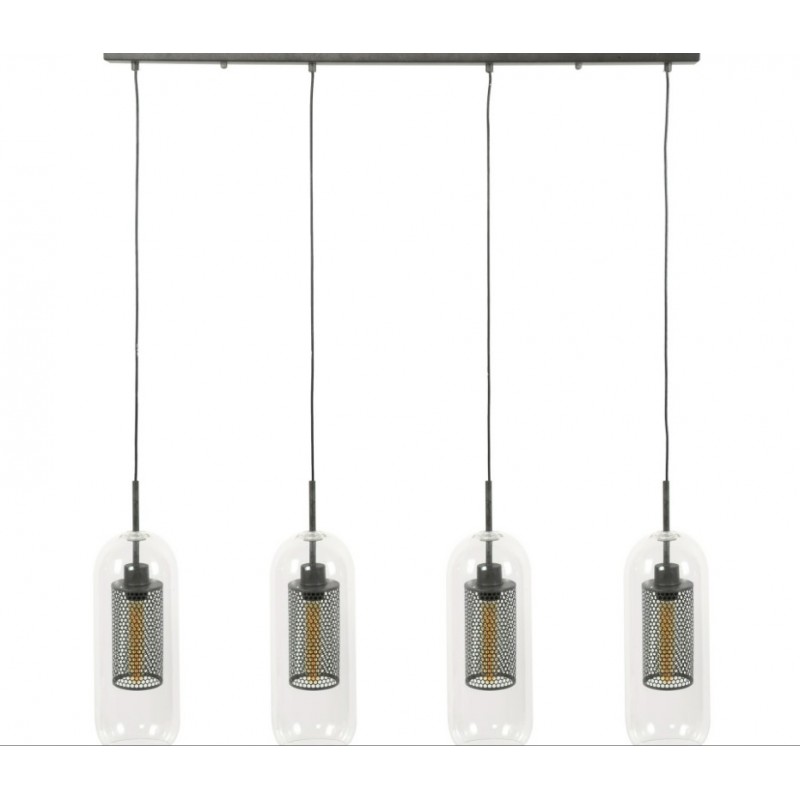 ZI Hanging lamp 4xØ15 glass / perforated steel